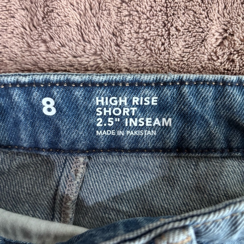 Arizona Jean Co Colorblock High Rise Denim Shorts Blue 8 2.5" Inseam NWT - Picture 2 of 4